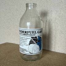80年代 ユニゲート 牛乳ガラスボトル / 80's Milk bottle UNIGATE Wonderfuel Gas advertisement MILKMAN Vintage_画像1