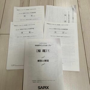 サピックスオープン桜蔭　国語理科社会算数　解答含む SAPIX 2022年9月19日