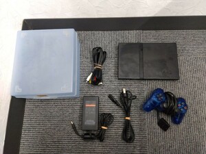 【b608】【稼働品】 SONY PlayStation2 PS2 Black SCPH-70000 ソニー プレステ2 スリム 本体 セット