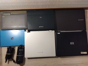 【A684】 ノートPC ワープロ おまとめ 6点 NEC PC-NM350GAL FUJITSU mouse TOSHIBA hp ノート パソコン