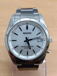 【c011】【稼働品】 CITIZEN シチズン REGUNO レグノ SOLAR-TECH H415-T017274 ソーラー メンズ 腕時計 白文字盤