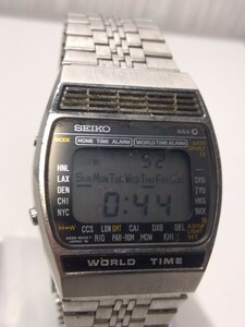 【A732】【稼働品・電池交換済み】 SEIKO ATLAS WORLD TIME A239-5020 アトラス ワールドタイム オリジナルベルト メンズ 腕時計 デジタル