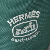 1円 極美品 HERMES エルメス オーデコロン 巾着 ポーチ キャンバス グリーン バニティバッグ ショルダー ハンド 非売品 鞄 ※k.c_画像6