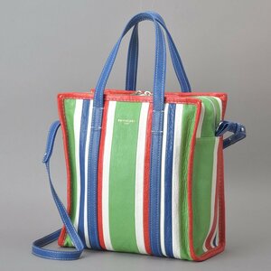  не использовался такой же Balenciaga ba The -rushopa-S ручная сумочка 2WAY сумка на плечо 443096 помятость обработка кожа зеленый синий мульти- сумка Mc.f/c.e