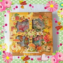 新品 コラージュシールBOX 素材 花 蝶 キノコ イチゴ 女の子 ジャンクジャーナル レトロ ステッカー ハンドメイド 紙もの 大量 おすそ分け _画像10