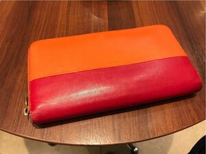 Красивые товары ★ Celine Wallet Celine Bicolor Orange x красный круглый крепеж
