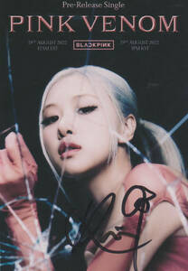 Blackpink rose Rose autograph autograph photograph Pink Venom 10cm*15cm 2