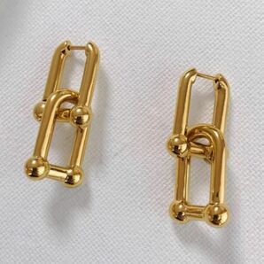 Square chain gold pierce No.190