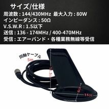 【送料無料】シャークアンテナ ドルフィンアンテナ ユーロタイプ アマチュア無線 VHF/UHF 送信可 アンテナ マグネット式 同軸ケーブル 付_画像3