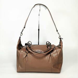 COACH ショルダーバッグ コーチ ハンドバッグ レディース クリーム ブラウン 鞄 オシャレ ファッション【USED品】 22 00799