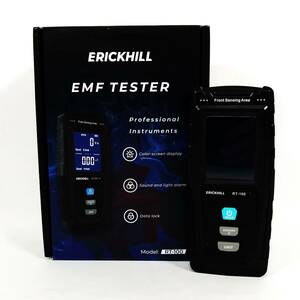 美品 ERICKHILL 電磁波計 RT-100 ブラック 電磁波測定器 EMF計 充電式 ハンディ液晶 警報機能付き 在宅検査 【USED品】 22 00822