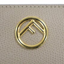 【FENDI】フェンディ F is エフイズ 2つ折り財布 グレージュ Fロゴ レザー 8M0387/コンパクトウォレット/生活雑貨/2j2040_画像7