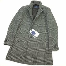 新品1円～★ニコル セレクション NICOLE selection メンズ ウール毛混 グレンチェック チェスターコート 46 M ビジネスコート ◆9744◆_画像4