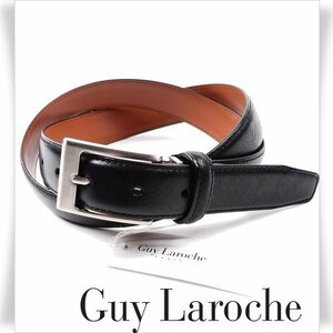 新品1円～★Guy Laroche ギ ラロッシュ メンズ 牛革レザー ビジネスベルト フリーサイズ 本革 ブラック 黒 正規店本物 ◆9934◆