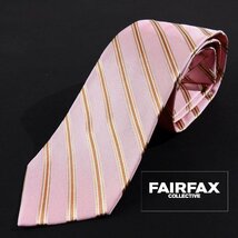 新品1円～★定価1.2万 FAIRFAX フェアファクス 日本製 イタリア生地 シルク絹100％ネクタイ 伊勢丹 ハンドメイド 正規店本物 ◆1167◆_画像1