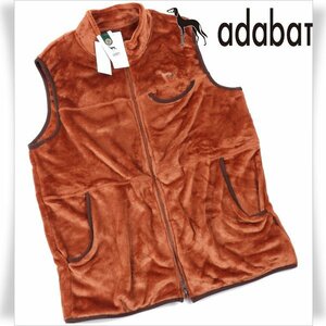 新品1円～★adabat アダバット メンズ ボアジップアップベスト M ゴルフ レンガ 防寒 暖か ◆1206◆