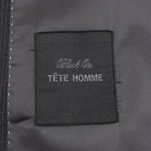 新品1円～★定価4.2万 Black On TETE HOMME テットオム 秋冬 ピンストライプスーツ 96AB5 ノータック ストレッチ グレー ◆1426◆_画像8