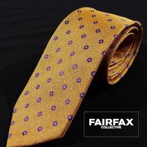 新品1円～★定価1.2万 FAIRFAX フェアファクス 日本製 イタリア生地 シルク絹100％ネクタイ 伊勢丹 ハンドメイド 正規店本物 ◆1455◆_画像1