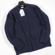 新品1円～★a.v.v HOMME MK ミッシェルクラン メンズ 長袖 ウール毛 ふわ軽クルーネックニット XL ネイビー 紺 本物 ◆1722◆_画像4