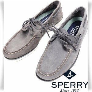 未使用1円～★定価1.7万 SPERRY TOPSIDER スペリートップサイダー メンズ 本革レザー デッキシューズ 26.0cm グレー ◆1843◆