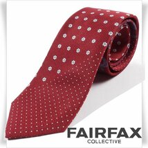 新品1円～★定価1.2万 FAIRFAX フェアファクス 日本製 シルク絹100％ネクタイ 伊勢丹 ハンドメイド 正規店本物 ◆2411◆_画像1