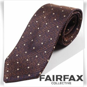 新品1円～★定価1.2万 FAIRFAX フェアファクス 日本製 シルク絹100％ネクタイ 伊勢丹 ハンドメイド 正規店本物 ◆2409◆