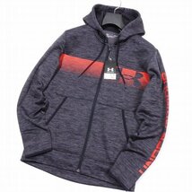 新品1円～★アンダーアーマー UNDER ARMOUR メンズ スウェット アーマーフリース フルジップ バーロゴ パーカー SM 本物 ◆2541◆_画像6