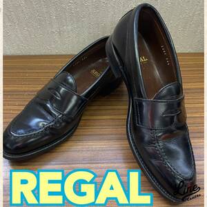 靴 ◆ REGAL ◆ ローファー ２４．５ｃｍEEE ＢＬＡＣＫ　黒 ◆ リーガル ◆メンズ シューズ