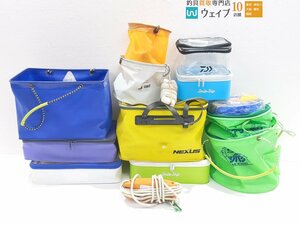 ダイワ 小物バッグ 28・第一精工 活かしアジバケツ 等 バッカン 水汲みバケツ 計12点 中古