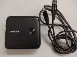 ■アンカー Anker PowerCore Fusion 10000 A1623 モバイルバッテリー ACアダプター 充電器 純正 タイプA to ライトニングUSBケーブル付き C