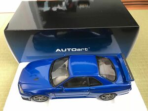 1/18 オートアート Autoart 日産スカイライン GTR R34 V スペック 2 ベーサイドブルー