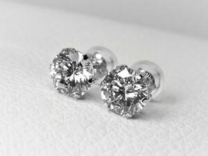 ★高品位な輝き★ 　【Pt900】高品位 2.36ct＊高純度プラチナ900製*ダイヤモンドピアス ＊あると便利な定番アイテム6本爪一粒ピアス＊新品