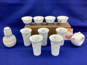 丹心 水晶彫湯呑揃・急須・カップ 等 陶器食器 11点まとめ 中古品 ACB