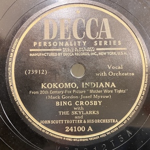 ■即決SP78 Bing Crosby / Kokomo Indiana - I Still Suits Me 24100 jv6041 LEE WILEY