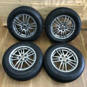 【5000円スタート】ECO FORME 15x6.5J PCD:100 5穴 IS:40 ハブ:53 19年製 ブリヂストン VRX2 195/65R15 スタッドレスタイヤ 4本セット