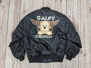 18．GALFY CRUTCH ガルフィー クラッチ Ma-1型 中綿入り ボンバージャケット　メンズサイズフリー 黒ベージュ系y509