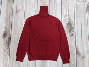 19．状態良好 ユニクロ UNIQLO カシミヤ100 カシミア100 タートルネックニットセーター レディースS 赤x611