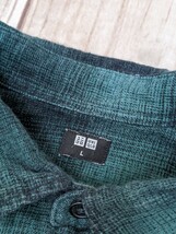 9．2点 ユニクロ UNIQLO オンブレ チェック柄 長袖ネルシャツ メンズL 緑ネイビー黄色白系x509_画像8