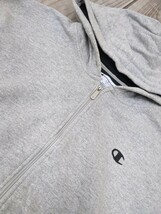 20．Champion ECO チャンピオンエコー ワンポイントロゴ スウェットパーカー メンズ2XL グレー黒緑系 y606_画像8