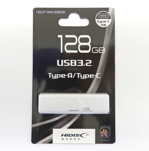 送料無料 未使用 HIDISC 128GB USB3.2 Type-A/Type-C HDUF134C128G3C USBメモリ