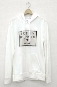 TOMMY HILFIGER/トミーヒルフィガー パーカー 裏起毛フリース ロゴプリント Mサイズ ホワイト 白