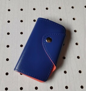  free shipping! key case blue blue orange . leather made light weight 6 ream 6 ream key case 
