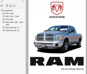  Dodge Ram RAM сервисная книжка книга по ремонту ремонт manual 2002-2008 SRT-10