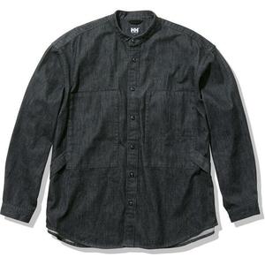 ヘリーハンセン フレームプルーフデニムシャツ (ユニセックス) L ブラック #HOE32161-K Flameproof Denim Shirts HELLY HANSEN