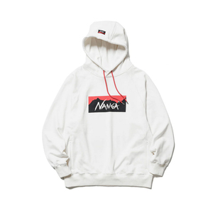  naan ga eko hybrid box Logo sweat f-ti-( men's ) M white #N1BHWHF5 ECO HYBRID BOX LOGO SWEAT HOODIE NANGA unused 