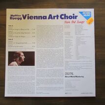 JAZZ LP/GERMANY ORIG./Vienna Art Choir - Five Old Songs - A Tribute To The Music Of Switzerland/B-11485_画像2