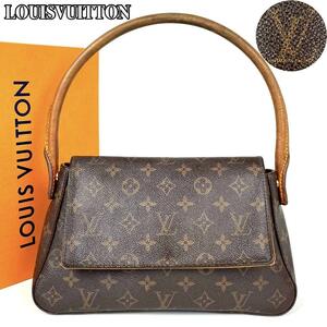 【美品】LOUIS VUITTON ルイヴィトン ハンドバッグ ワンショルダー モノグラム ミニ ルーピング M51147 肩掛け ループハンドル PVC レザー