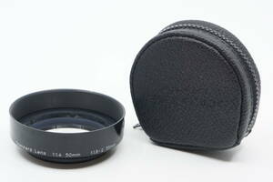 美品 PENTAX レンズフード 49mm 革ケース付き■50mm F1.4 55mm F1.8 55mm F2 ペンタックス TAKUMAR タクマ― 向け プラ製フード