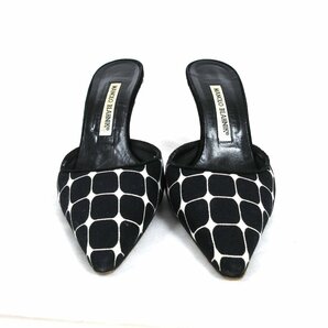 ▼△Manolo Blahnik(マノロブラニク)◆レディース◆ポインテッドミュール◇ブラック◇サイズ35.5◇良品◇の画像2