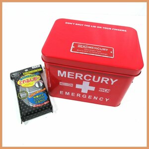 ▲▽MERCURY First Aid Kit 救急箱 ♪アメリカ雑貨★ブリキボックス＆とれるんボーセット(綿棒)♪